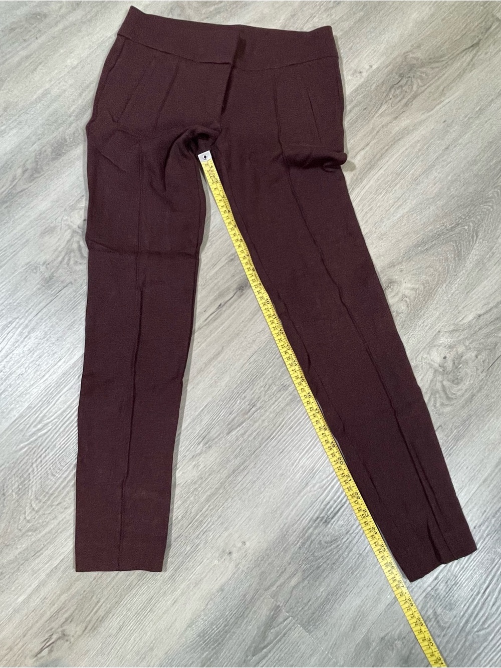 LOFT Skinny Ponte Ankle Pants - Burgundy Plum - Picture 11 of 12
